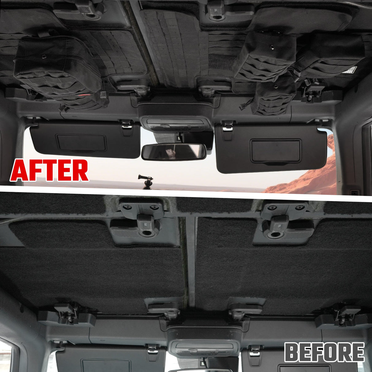 Roof Liner Organizer Overhead Storage Jacket For Ford Bronco 2021 - 2024 2/4 Doors Roof Tactical Vest Accessories With 5 Molle Pouch - Fab Heavy Parts