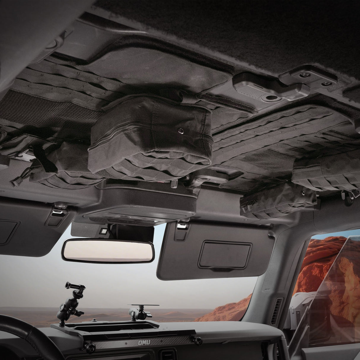 Roof Liner Organizer Overhead Storage Jacket For Ford Bronco 2021 - 2024 2/4 Doors Roof Tactical Vest Accessories With 5 Molle Pouch - Fab Heavy Parts