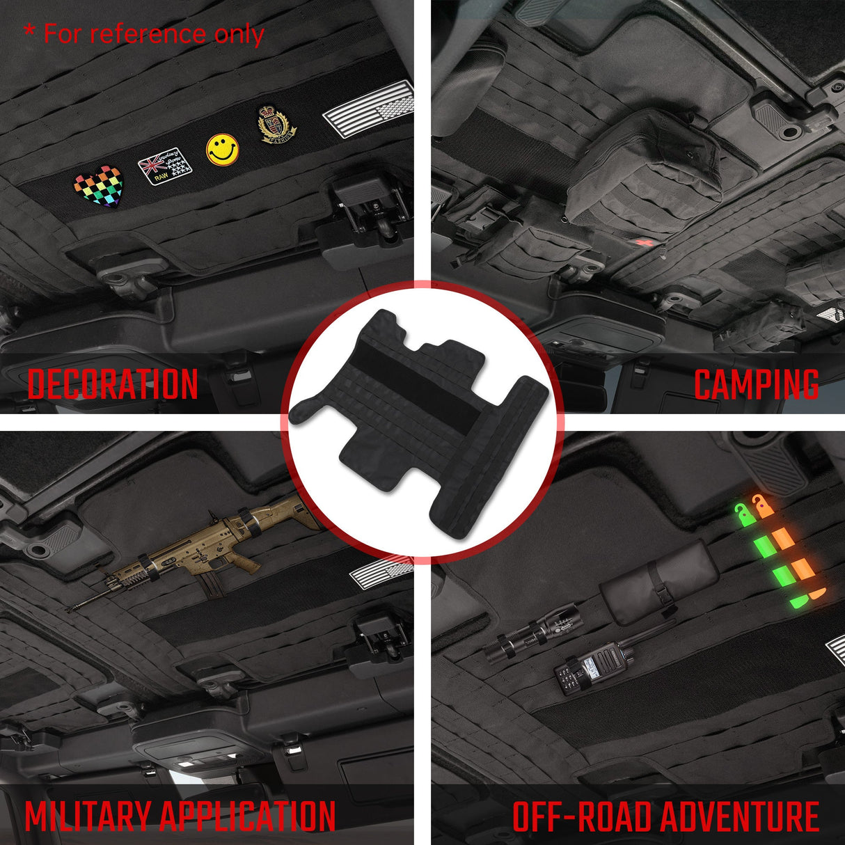 Roof Liner Organizer Overhead Storage Jacket For Ford Bronco 2021 - 2024 2/4 Doors Roof Tactical Vest Accessories With 5 Molle Pouch - Fab Heavy Parts