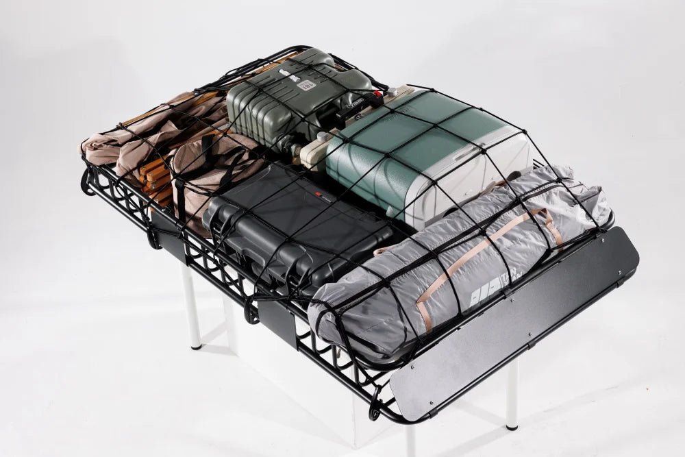 Roof Rack Basket With Net Rooftop Steel Roof Rack Cargo Carrier with 250 Lbs Capacity Extension Black Car Top Luggage Holder 64"x 39" Universal for SUV Wagon Seden - Fab Heavy Parts