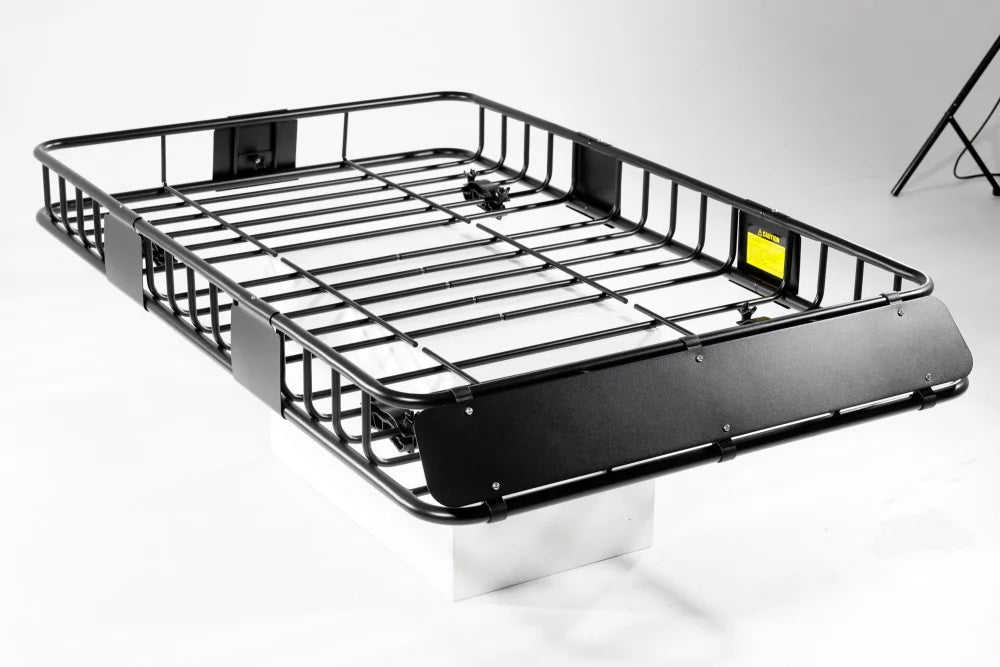 Roof Rack Basket With Net Rooftop Steel Roof Rack Cargo Carrier with 250 Lbs Capacity Extension Black Car Top Luggage Holder 64"x 39" Universal for SUV Wagon Seden - Fab Heavy Parts