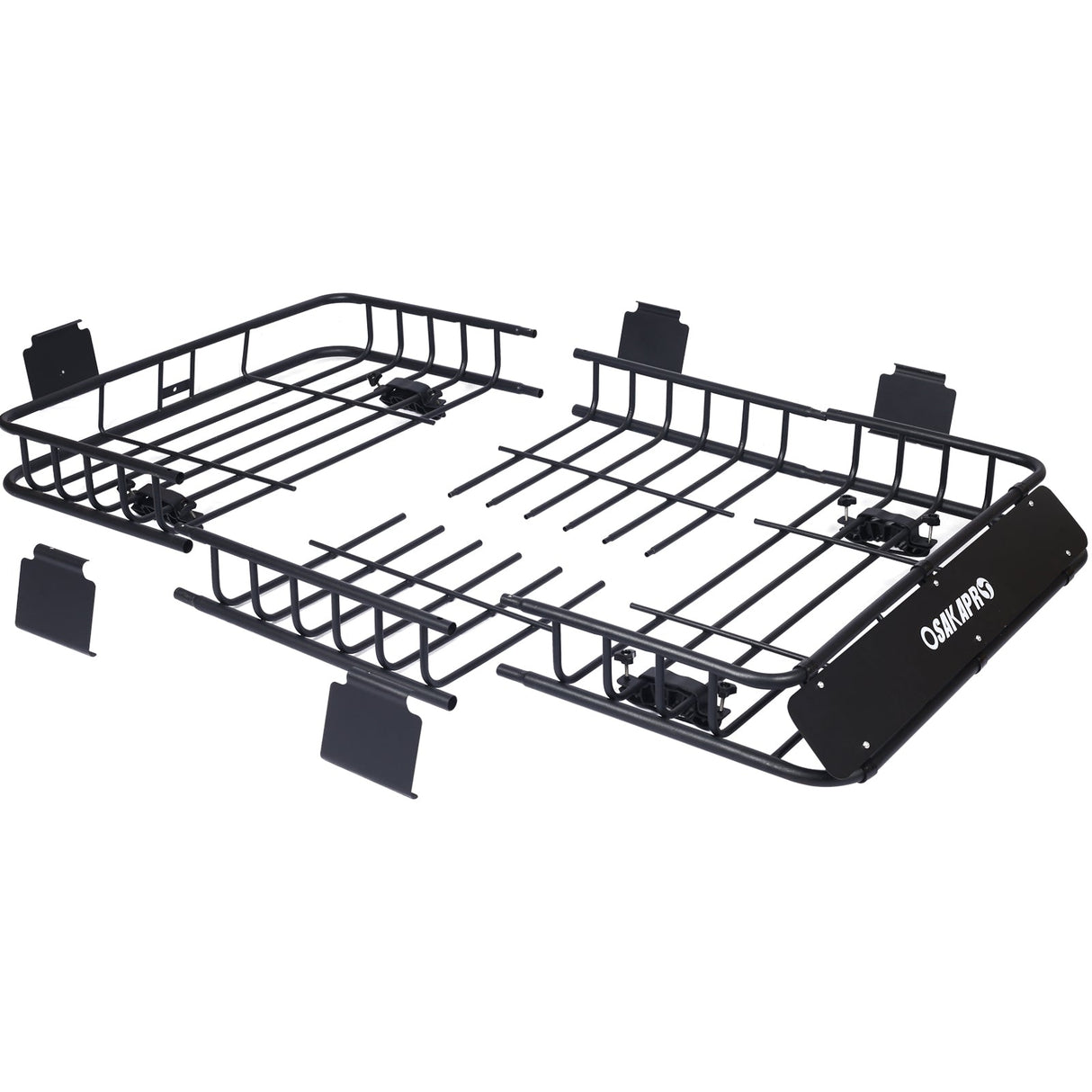 Rooftop Cargo Carrier Basket Motoring Roof Rack Top Mount Rack 64" Capacity 150 lbs - Black - Fab Heavy Parts