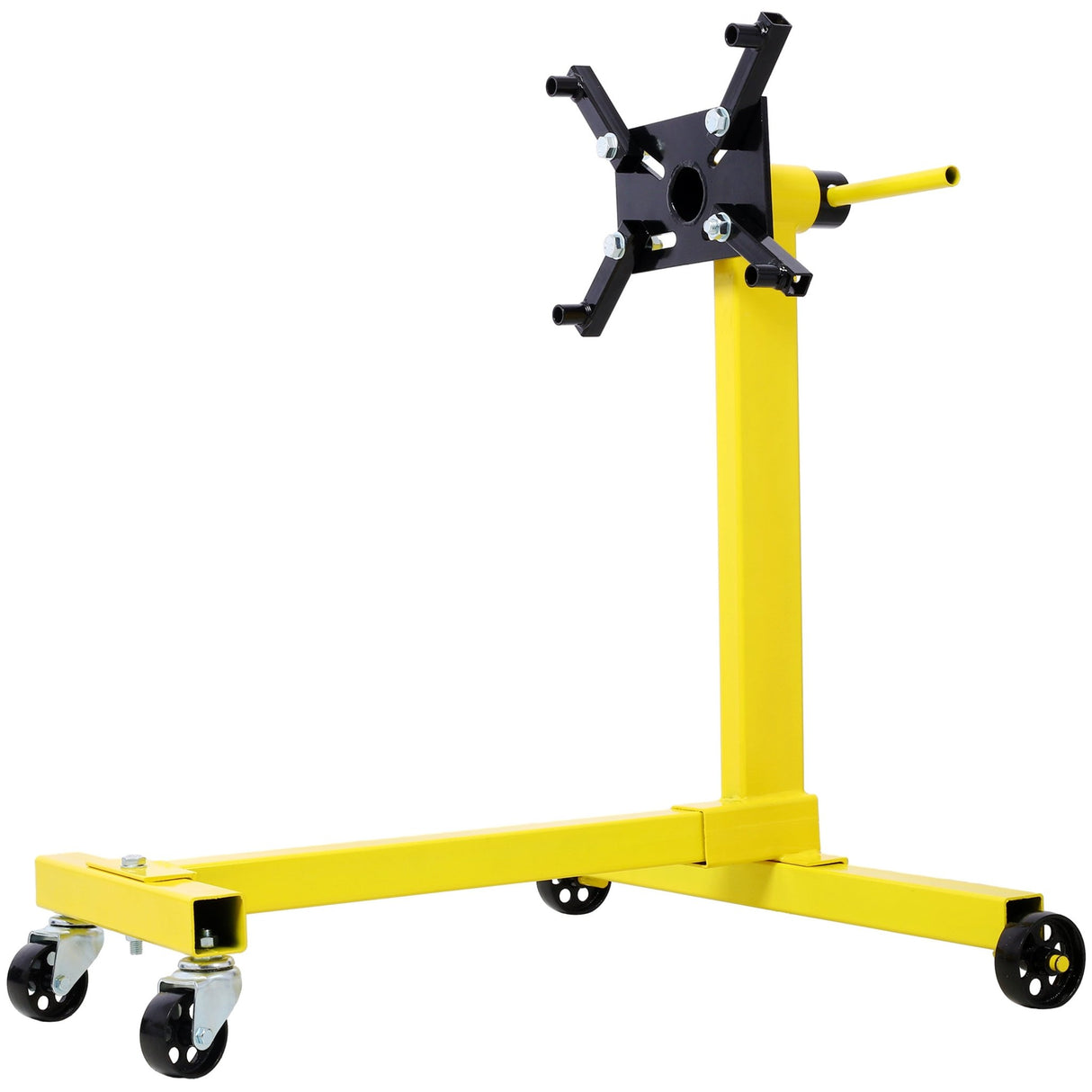 Rotating Coyote Engine Stand with 1000 - Lb Capacity Hoists & Stands Test Run - Yellow - Fab Heavy Parts