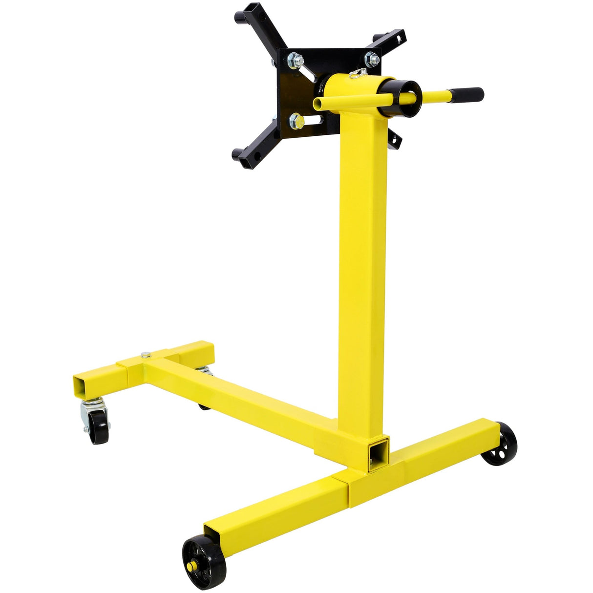 Rotating Coyote Engine Stand with 1000 - Lb Capacity Hoists & Stands Test Run - Yellow - Fab Heavy Parts