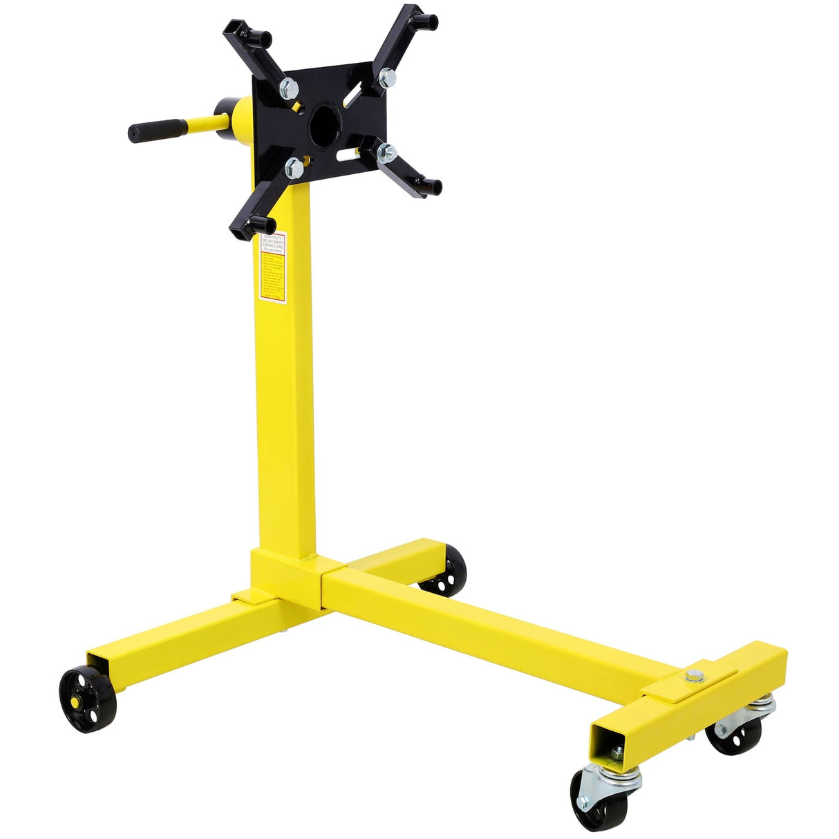 Rotating Coyote Engine Stand with 1000 - Lb Capacity Hoists & Stands Test Run - Yellow - Fab Heavy Parts