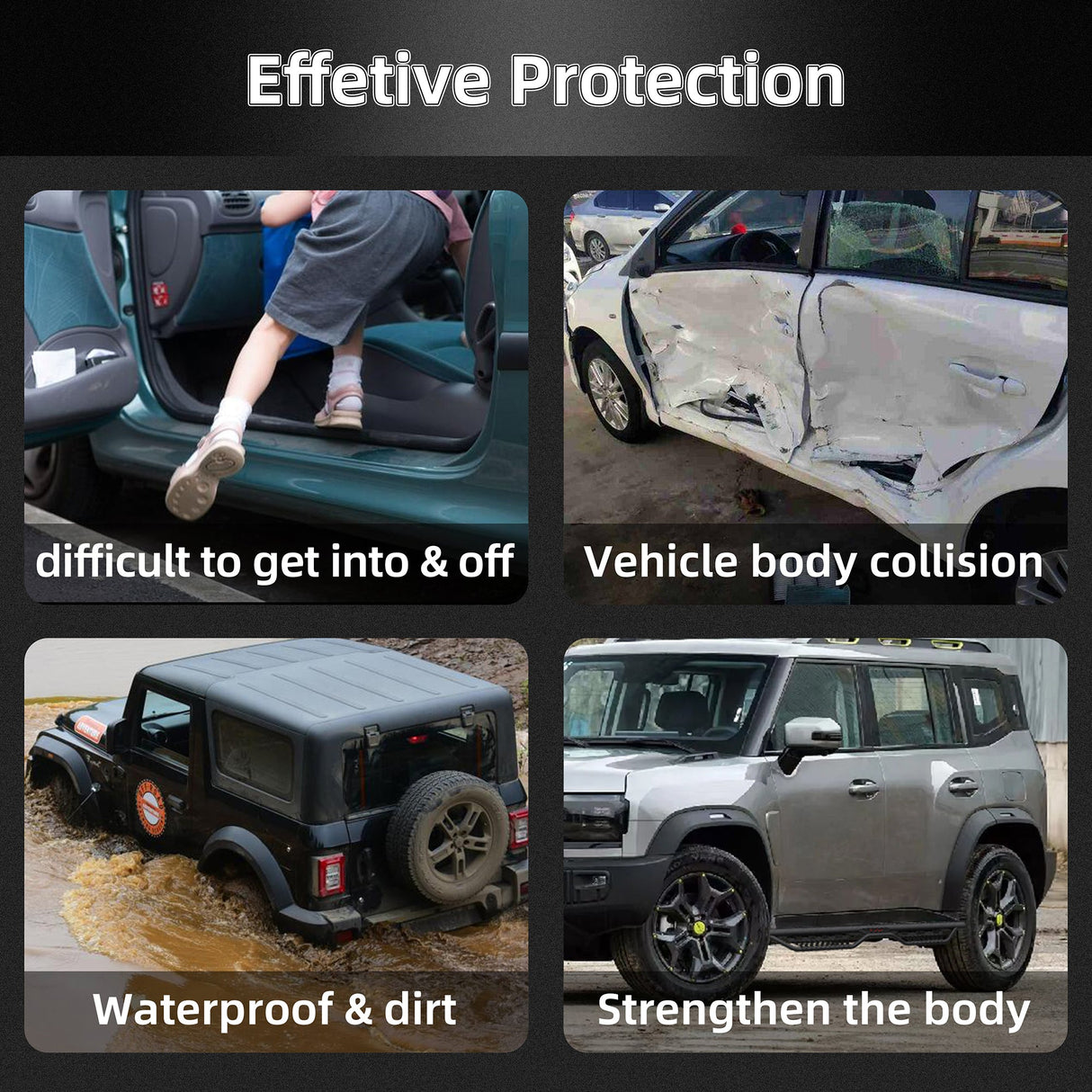 Running Boards Drop Down Steps Bars Fits For 07 - 18 Jeep Wrangler JK Unlimited 4 Door - Fab Heavy Parts