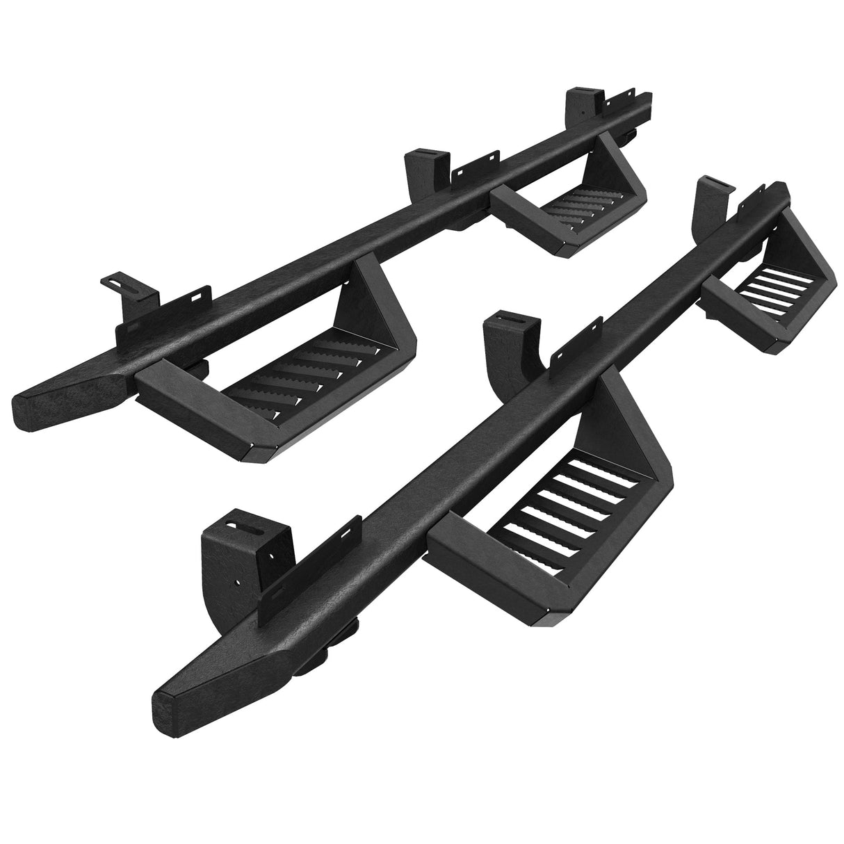 Running Boards Fits For 07 - 18 Jeep Wrangler JK 4 Doors Black Powder Coated Side Steps - Fab Heavy Parts