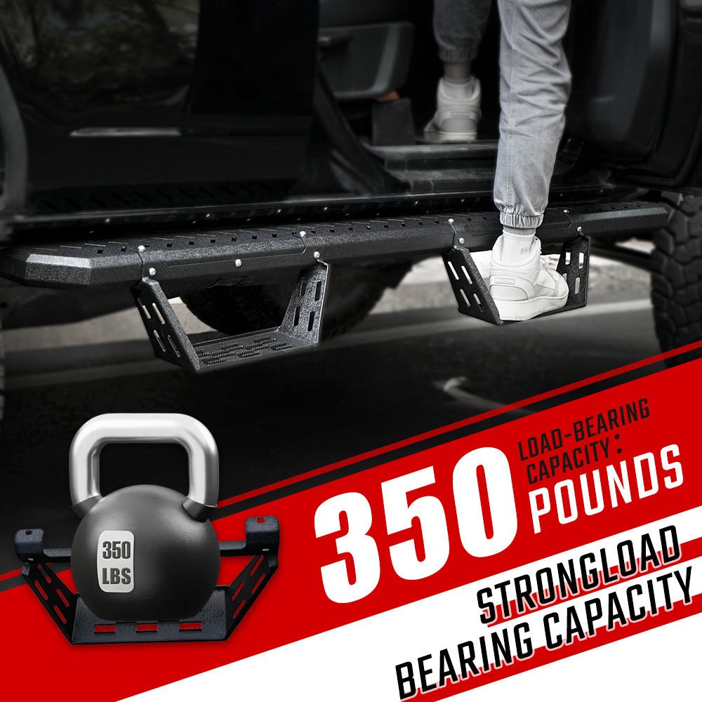 Running Boards Fits for Ford Bronco 4 Door 2021 - 2024 (Not Fit for Sport) Two Stairs Side Steps Anti - Slip Drop Down Rock Sliders Step Bars - Fab Heavy Parts