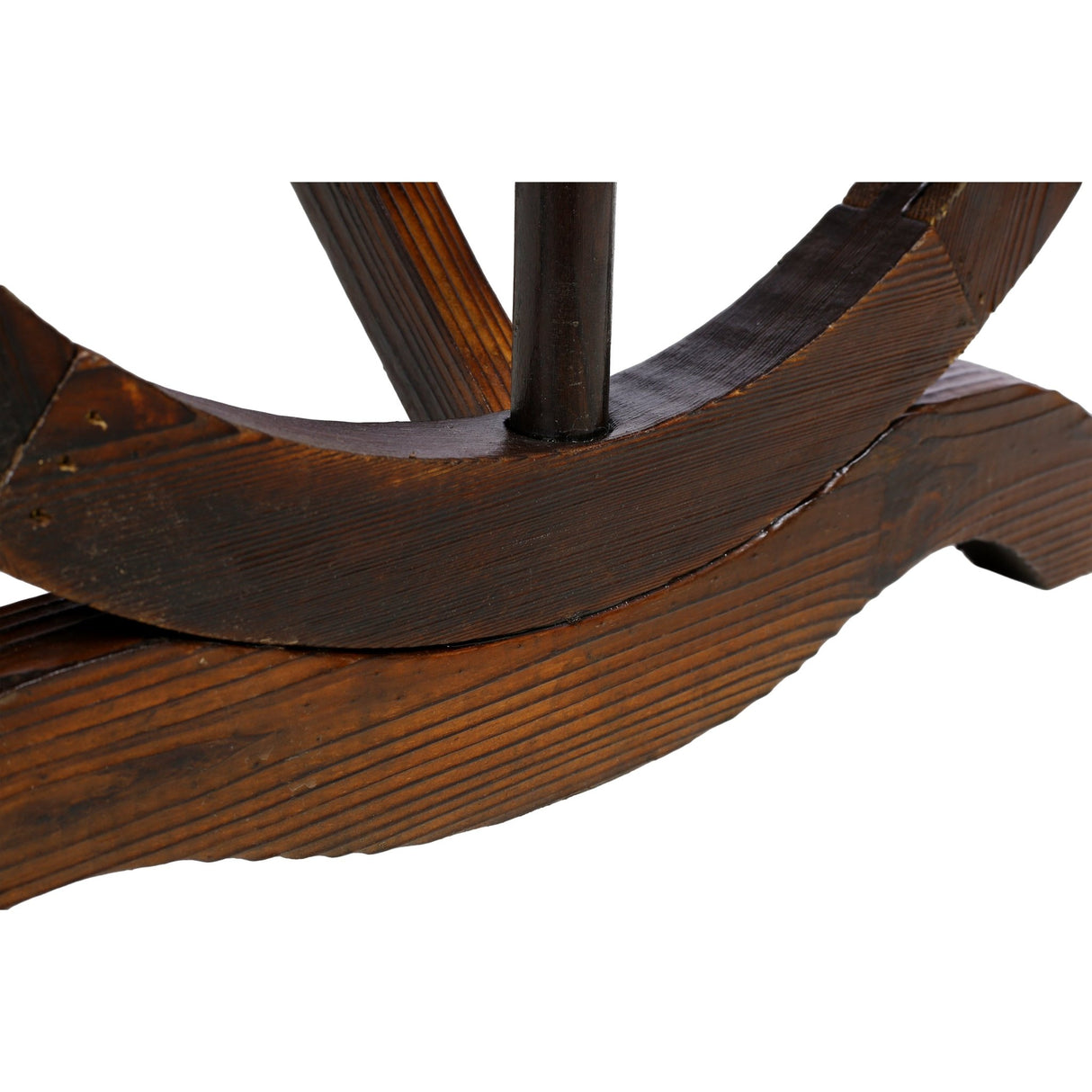 Rustic Wooden Bench with Wagon Wheel Legs 2 People - Fab Heavy Parts