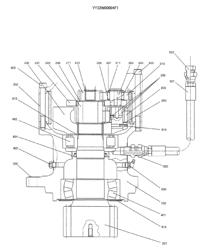 Lagerdeksel YX32W00003S915 geschikt voor Kobelco SK115 SK135SR ED150 Swing Reduction