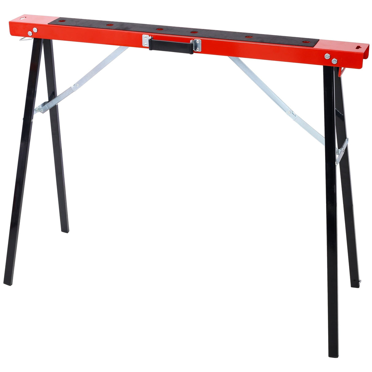 Saw Horses 2 Pack Folding Portable Work Horse with Fast Open Legs for Garage Workshop Fully Assembled - red&black - Fab Heavy Parts