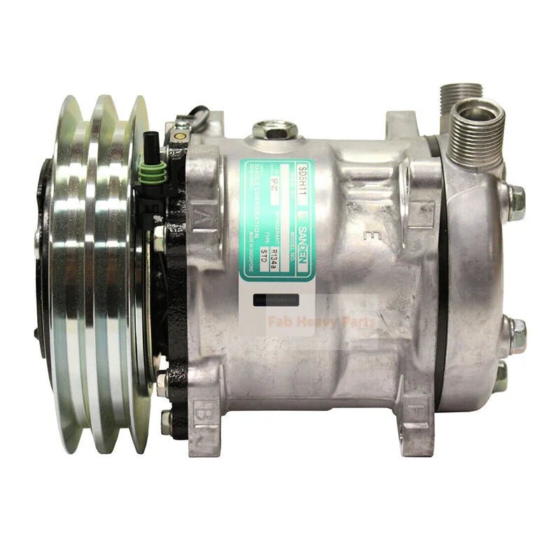 SD5H11 A/C Compressor 47741863 84321962 Fits for New Holland L218 L220 Fits CASE SR175 SV185 Skid Steerr Loader - Fab Heavy Parts