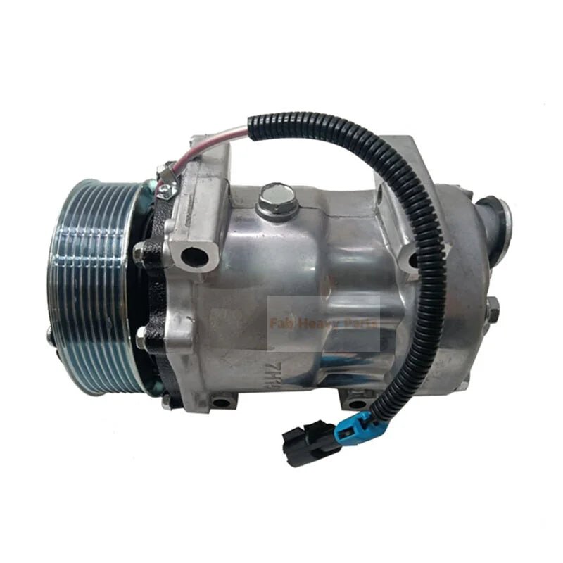SD7H15 A/C Compressor 299 - 2212 2992212 Fits for Caterpillar CAT Backhoe Loader 416E 420E 422E 422F 428E 430E 432F 434F 442E 444F - Fab Heavy Parts