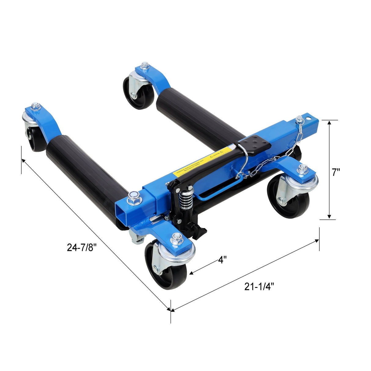 Set of 2 Car Dolly Hydraulic Tire Jack With Foot Pedal Lift 1,500Lbs - Blue - Fab Heavy Parts