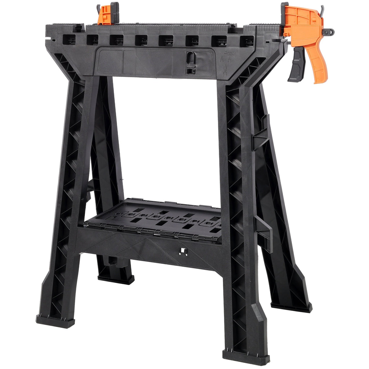 Set of 2 Folding Clamping Sawhorse Heavy Duty Clamping Sawhorse 2200 LBS Load Capacity - Fab Heavy Parts