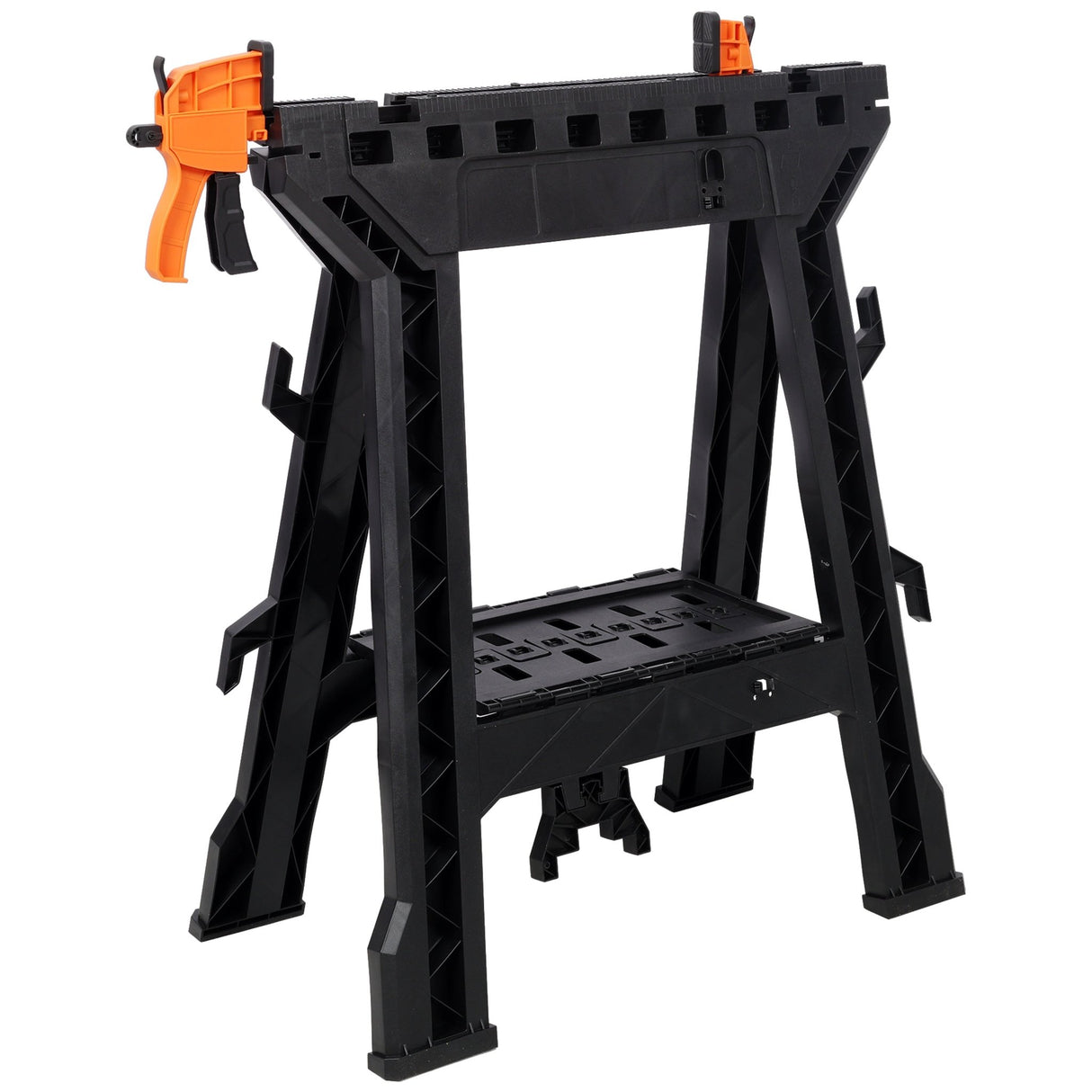 Set of 2 Folding Clamping Sawhorse Heavy Duty Clamping Sawhorse 2200 LBS Load Capacity - Fab Heavy Parts