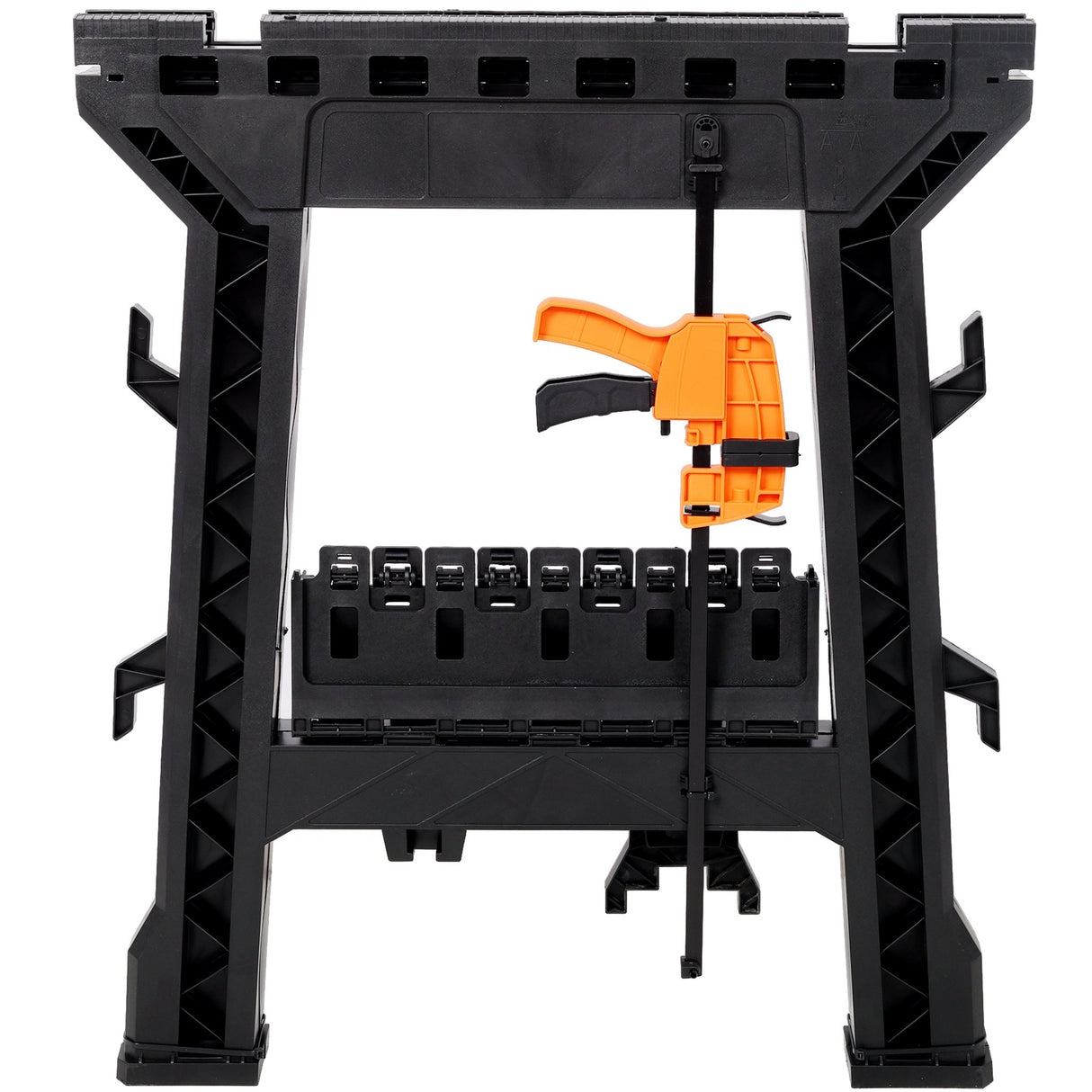 Set of 2 Folding Clamping Sawhorse Heavy Duty Clamping Sawhorse 2200 LBS Load Capacity - Fab Heavy Parts