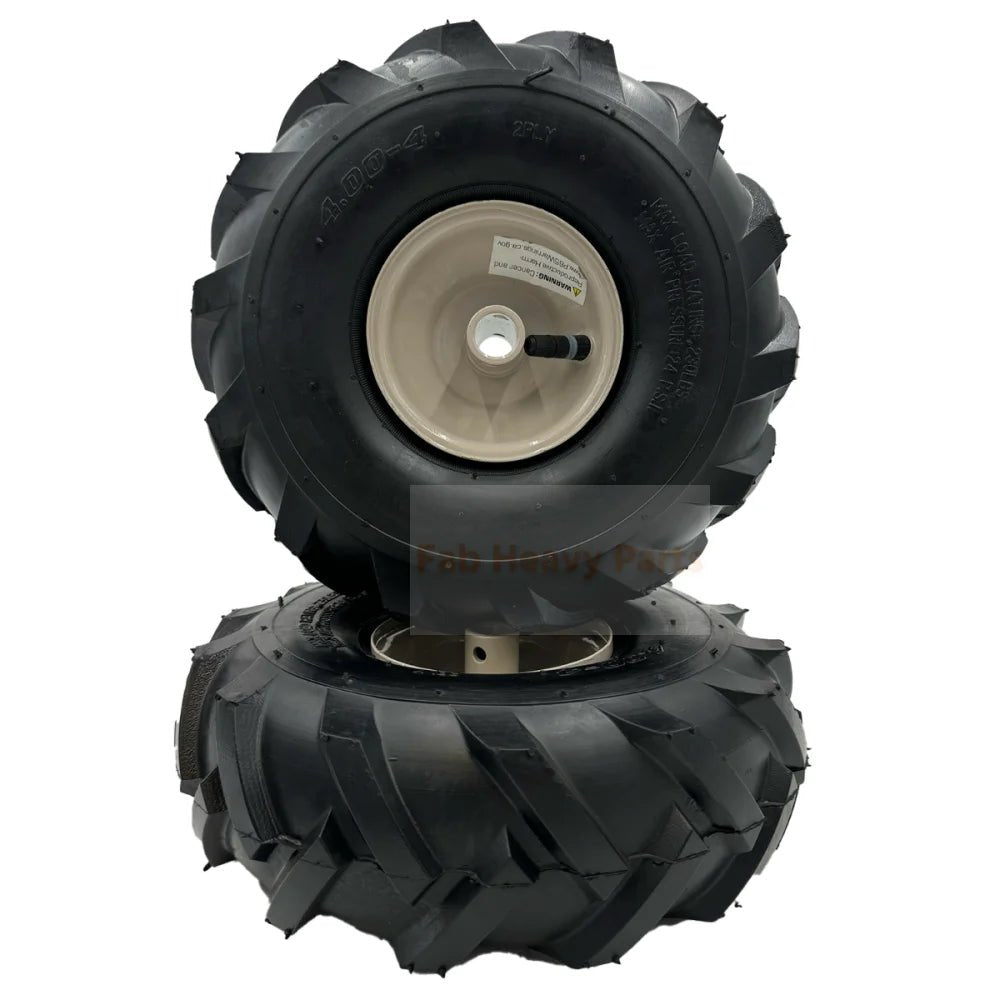 Set of 2 - Tire 11x4 - 4 Tiller Wheel - 3/4" Hub - Craftsman & Troy - Bilt Tiller Replacement - Fab Heavy Parts