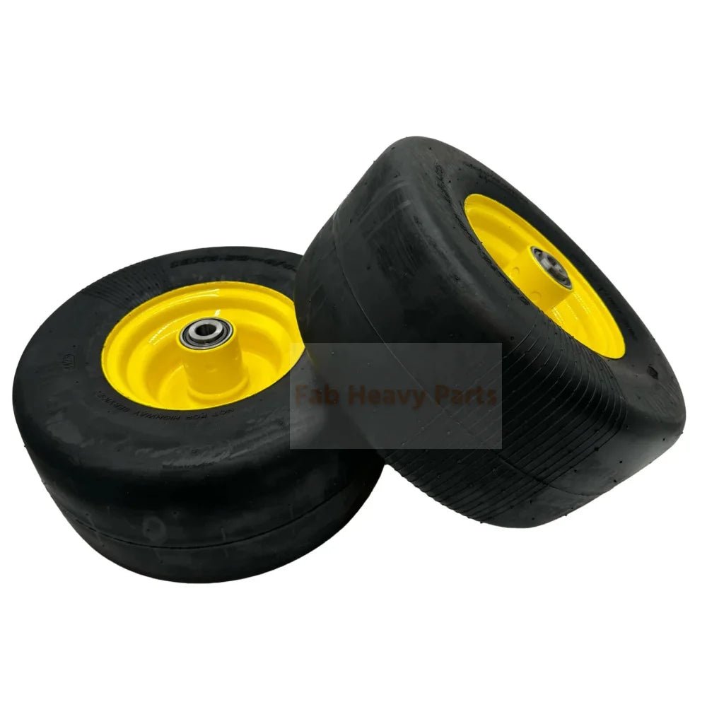 Set of 2 Tire 13x6.50 - 6 Flat Free 5/8 Axle Wheel Replaces TCA19309 - Fab Heavy Parts