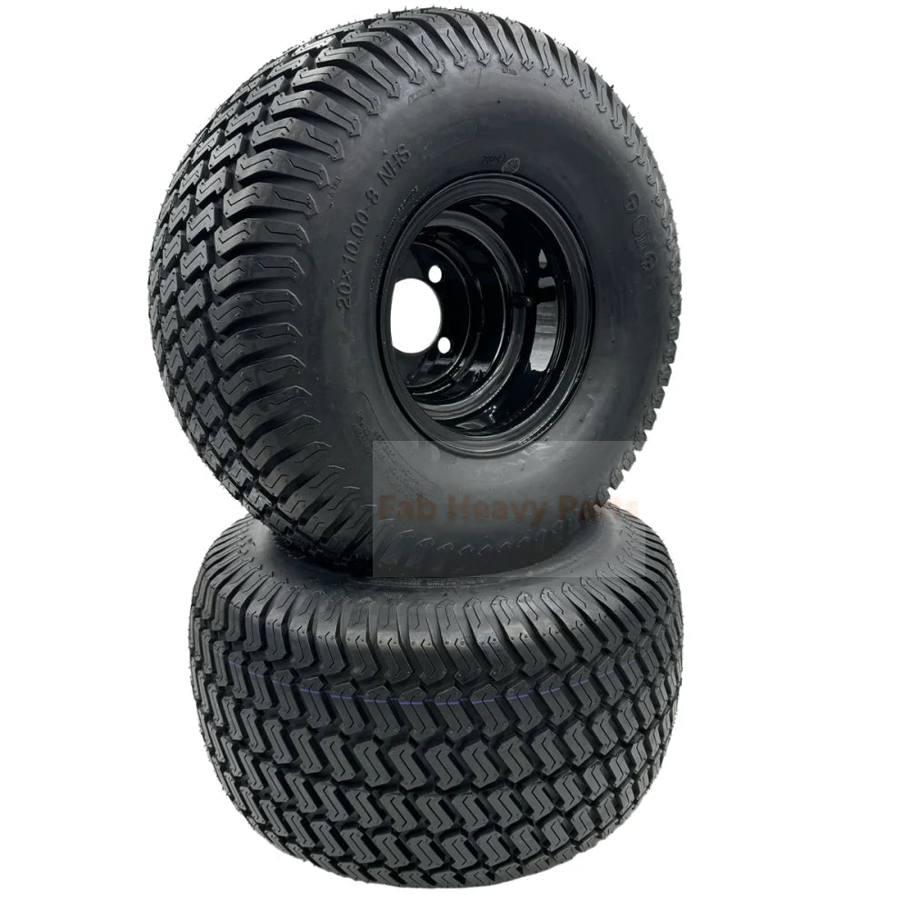 Set of 2 - Tire 20x10.00 - 8 Tire and Rim Compatible with Wright Stander - Fab Heavy Parts