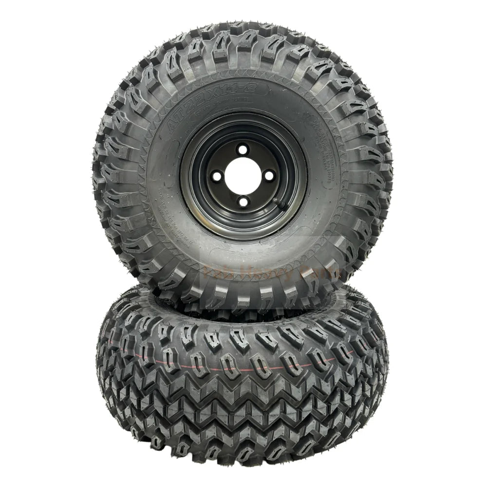 Set of 2 - Tire 22x11.00 - 8 4 Ply Golf Cart Wheel Assembly - Fab Heavy Parts