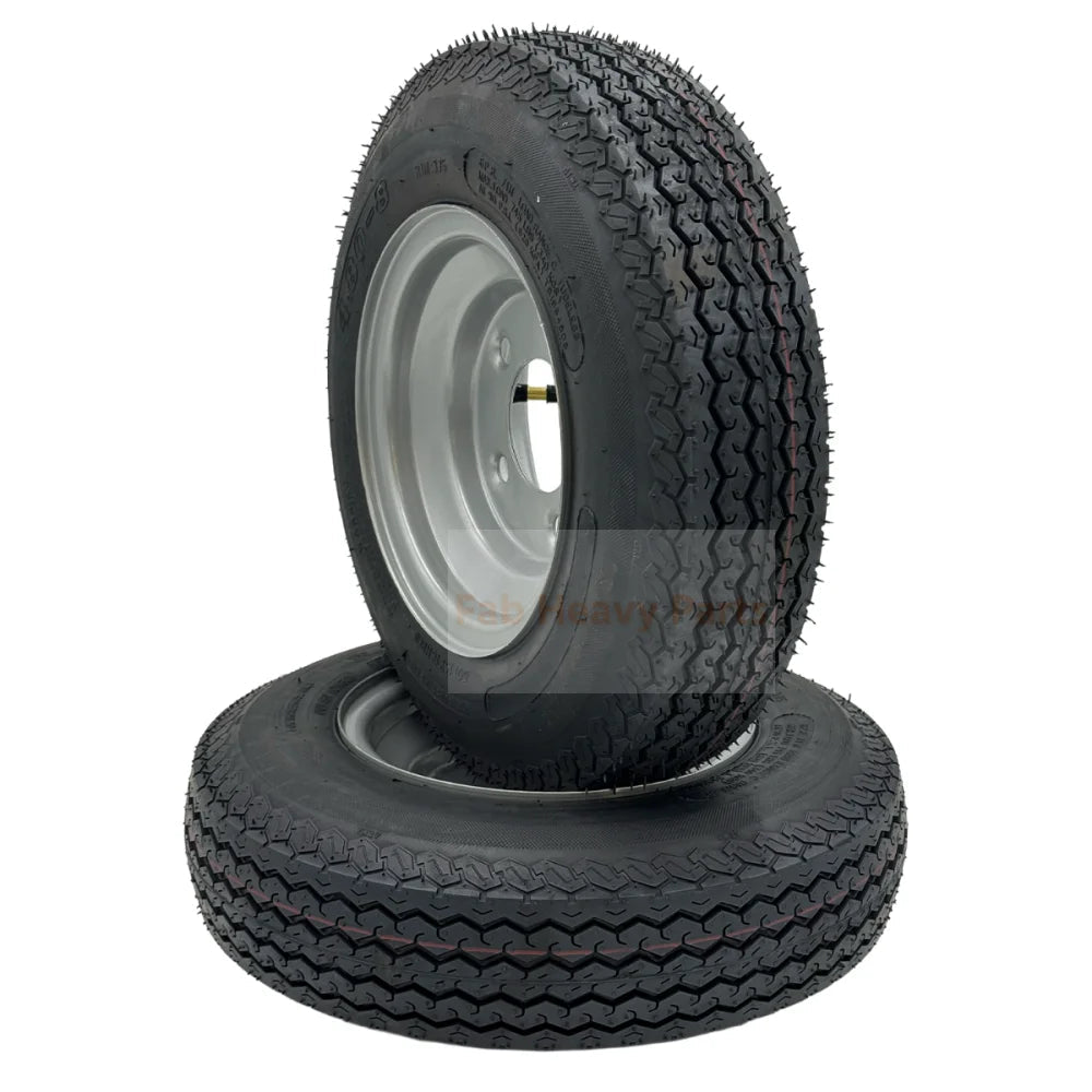 Set of 2 Tire 4.80x8 6 Ply Trailer Tire Assembly 16" - Fab Heavy Parts