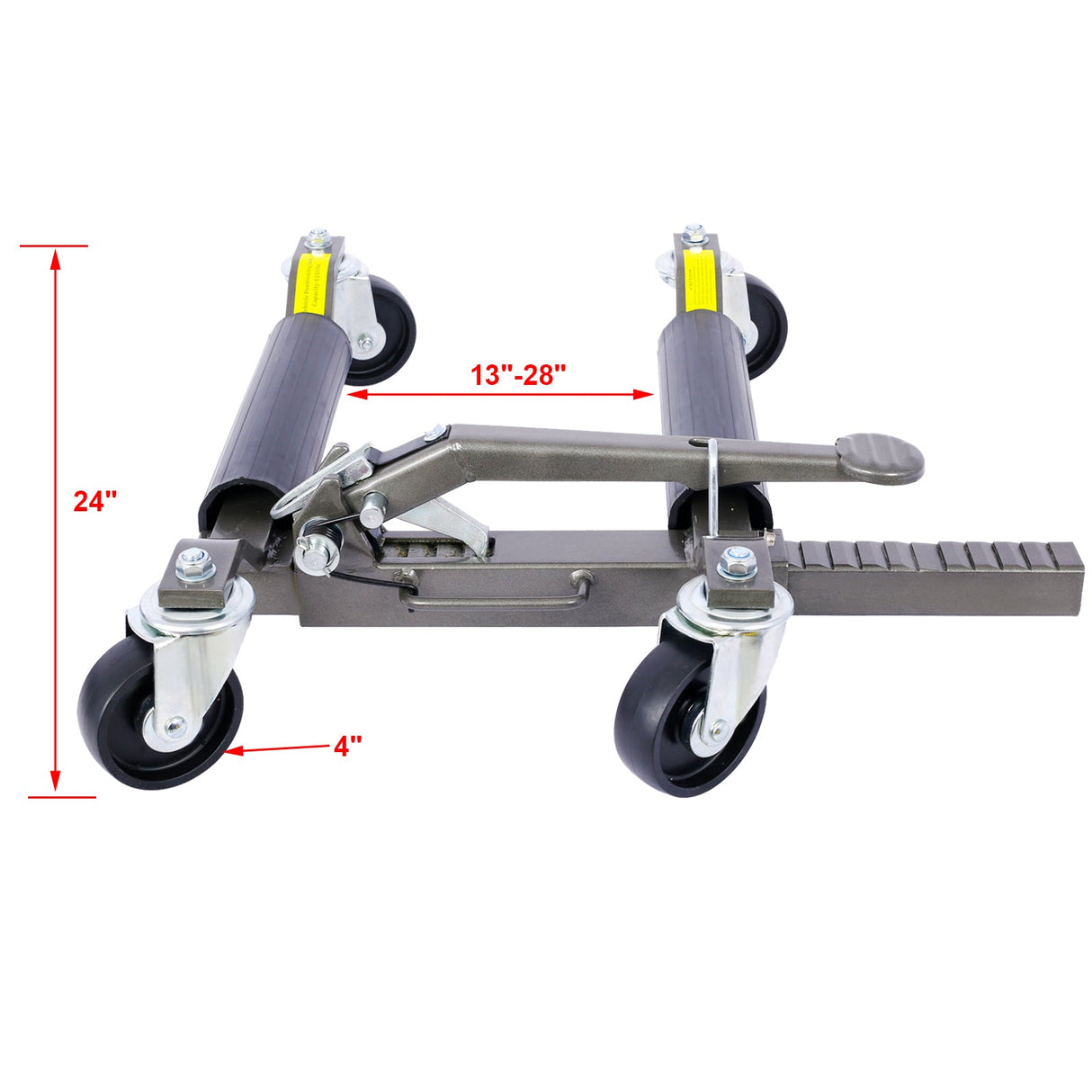 Set of 2 Wheel Dolly Car Skates Positioning Hydraulic Tire Jack Ratcheting Foot Pedal Lift 1,250lbs Capacity - Fab Heavy Parts