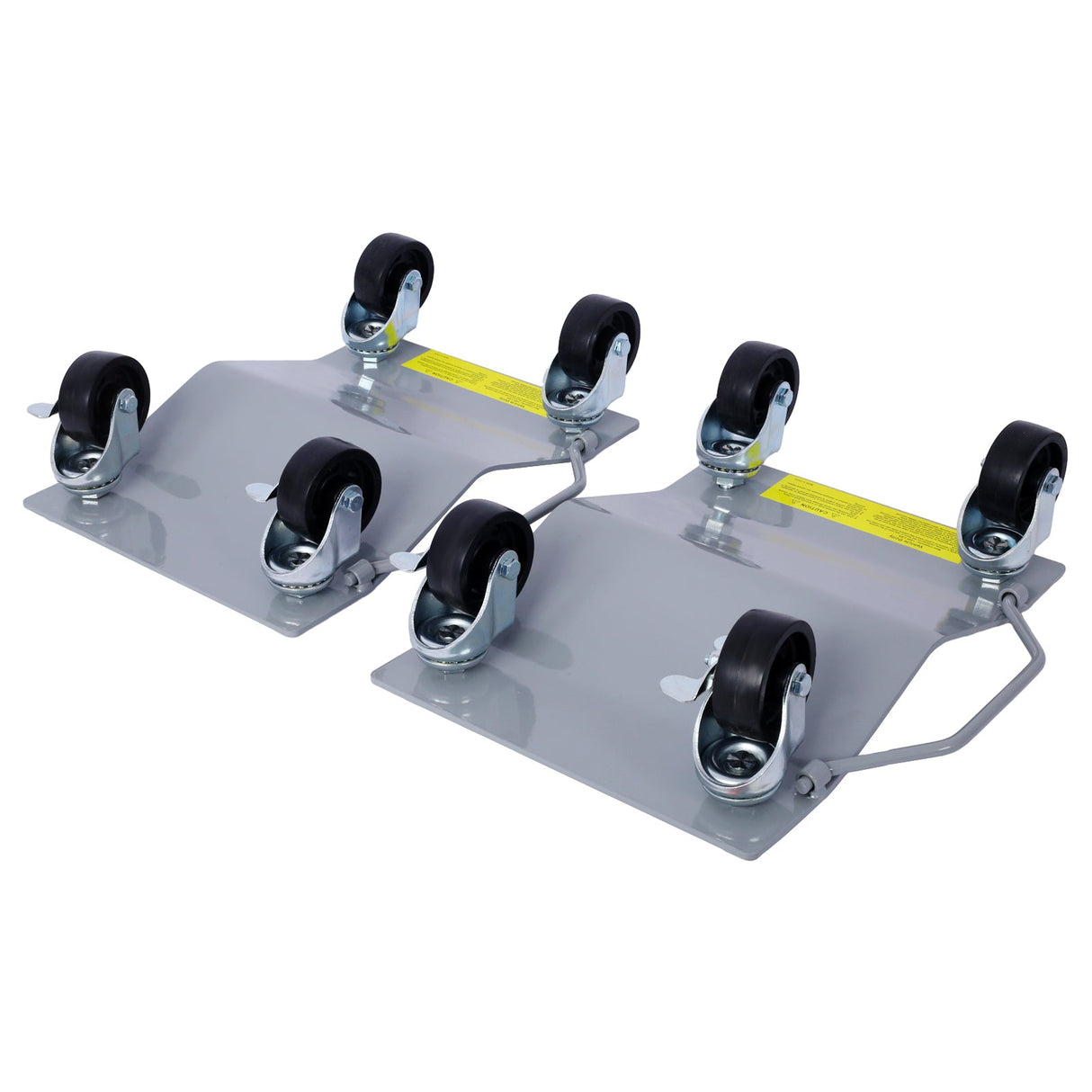 Set of 4 Heavy Duty 4 Tire Wheel Dolly Car Stakes 6000lbs Capacity - Gray Steel - Fab Heavy Parts