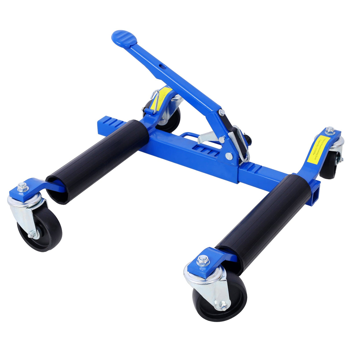 Set of 4 Wheel Dolly Car Skates Vehicle Positioning Hydraulic Tire Jack Ratcheting Foot Pedal Lift Hydraulic Car Wheel Dolly 1250lbs - Blue - Fab Heavy Parts