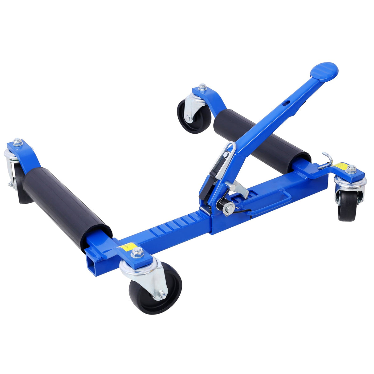 Set of 4 Wheel Dolly Car Skates Vehicle Positioning Hydraulic Tire Jack Ratcheting Foot Pedal Lift Hydraulic Car Wheel Dolly 1250lbs - Blue - Fab Heavy Parts