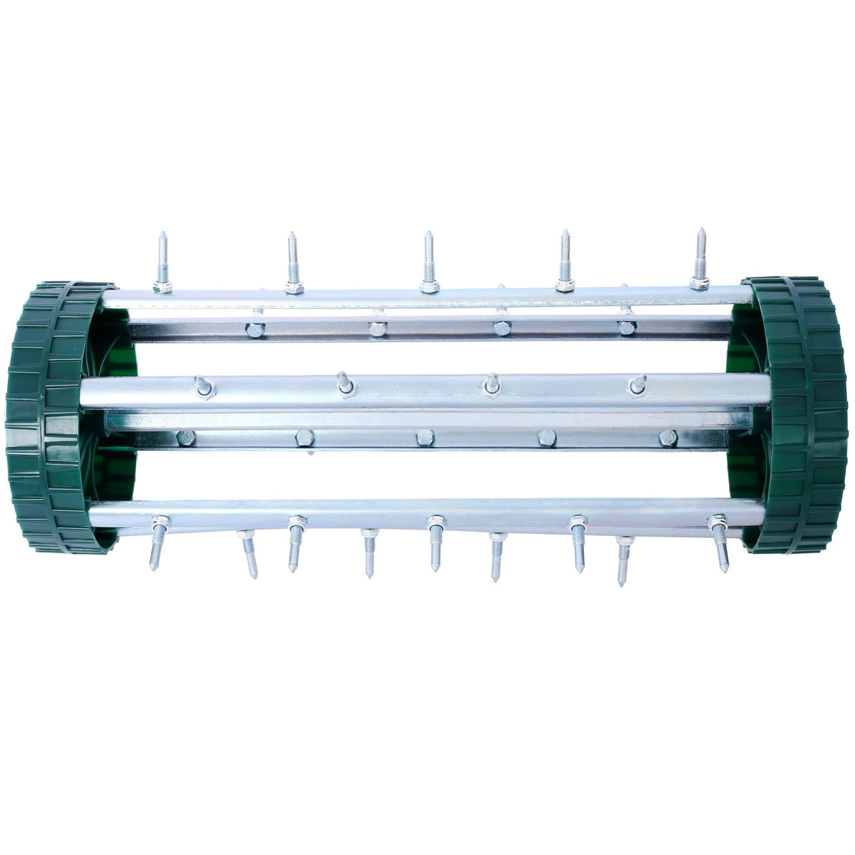Spike Lawn Aerator Heavy Duty Rotary Push with Steel Handle - Green - Fab Heavy Parts