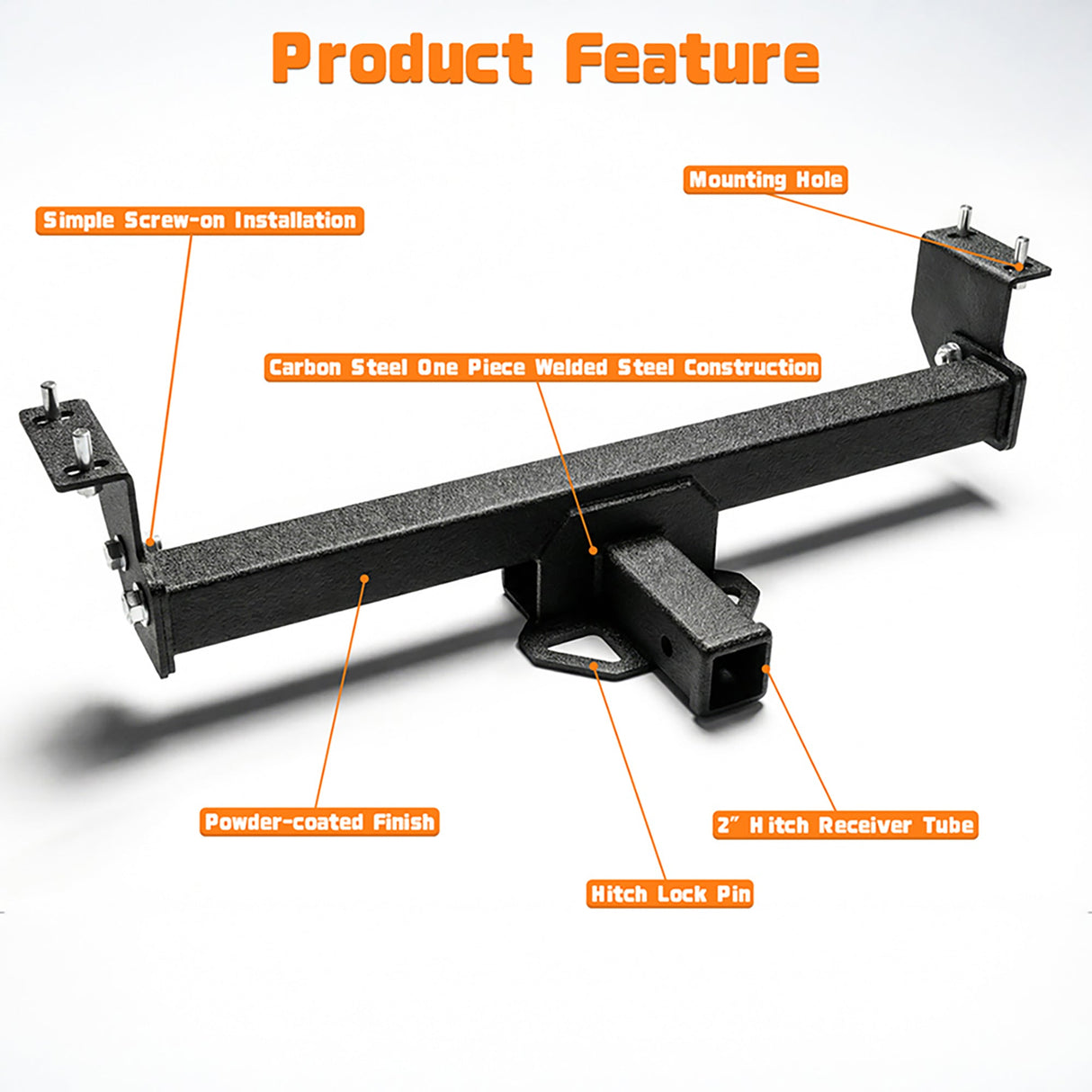 Steel Trailer Hitch 2 Hitch Receiver Compatible With 2016 - 2023 Toyota Tacoma (Not Applicable for SR Models) - Fab Heavy Parts