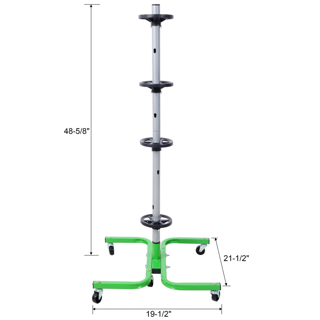 Storage Stand with Six 2in Swivel Caster Wheels 275 LBS Capacity - Green - Fab Heavy Parts