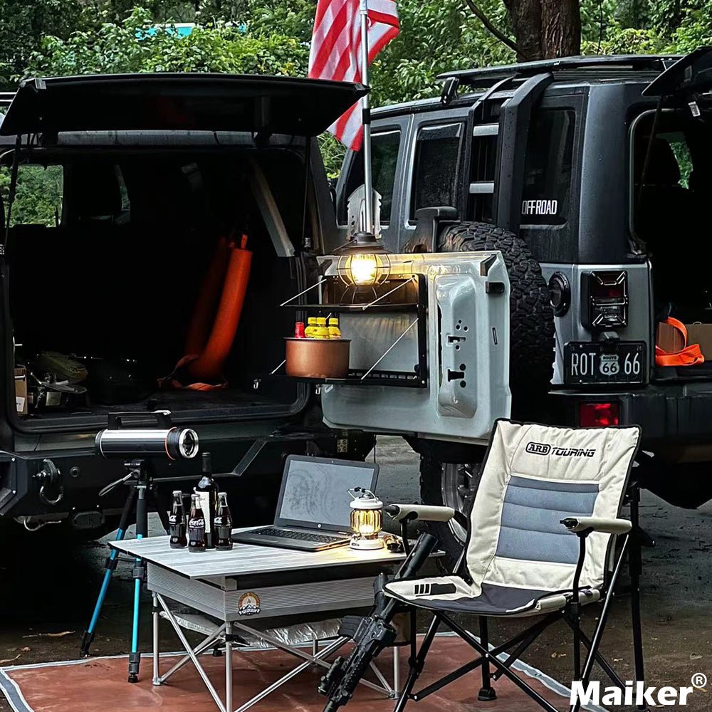 Tailgate Table Rear Foldable Cargo Shelf Aluminum Alloy Storage Shelf for Ford Bronco 2021 - 2024 - Fab Heavy Parts