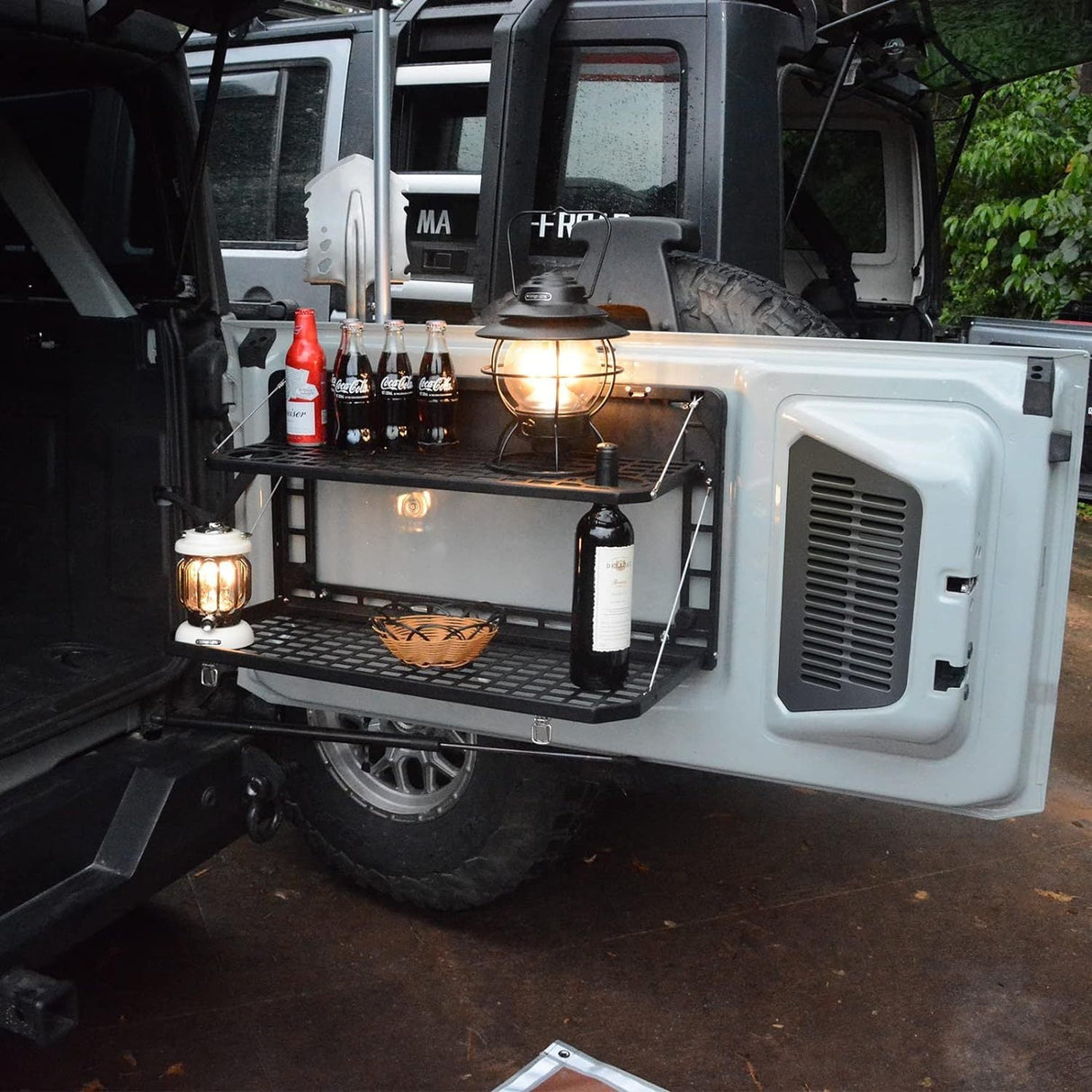 Tailgate Table Rear Foldable Cargo Shelf Aluminum Alloy Storage Shelf for Ford Bronco 2021 - 2024 - Fab Heavy Parts