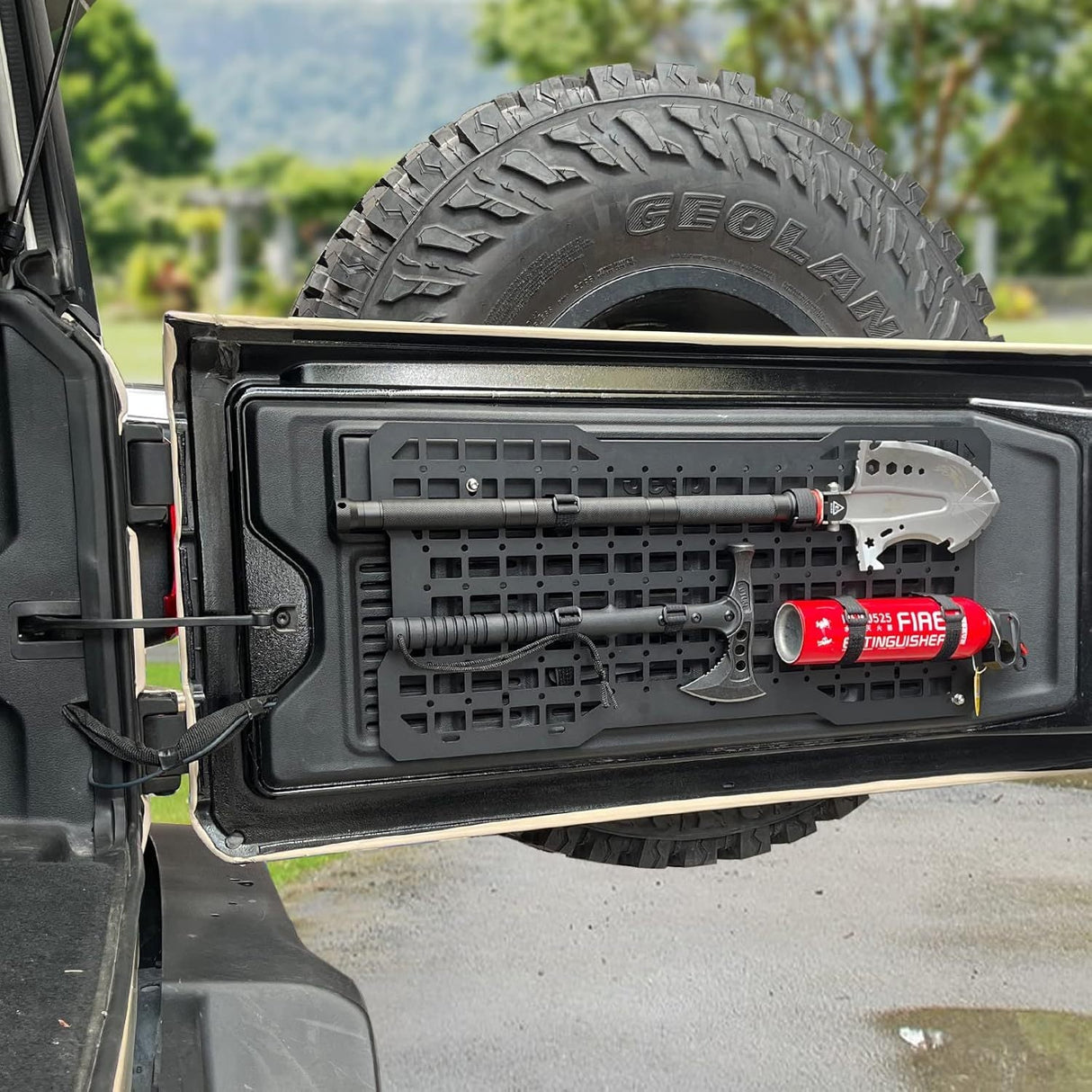 Tailgate Tactical Panel Tailgate Tool Kit Organizer Racks Fits for Jeep Wrangler 2007 - 2018 JK JKU & 2018 - 2024 JL JLU - Fab Heavy Parts