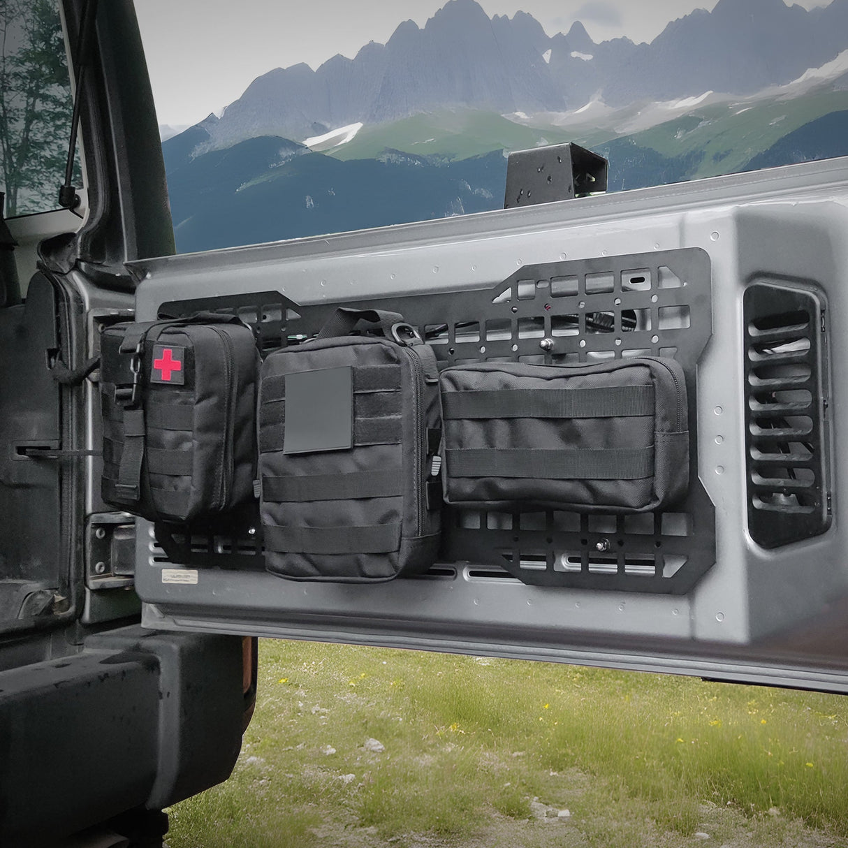 Tailgate Tactical Panel Tailgate Tool Kit Organizer Racks Fits for Jeep Wrangler 2007 - 2018 JK JKU & 2018 - 2024 JL JLU - Fab Heavy Parts