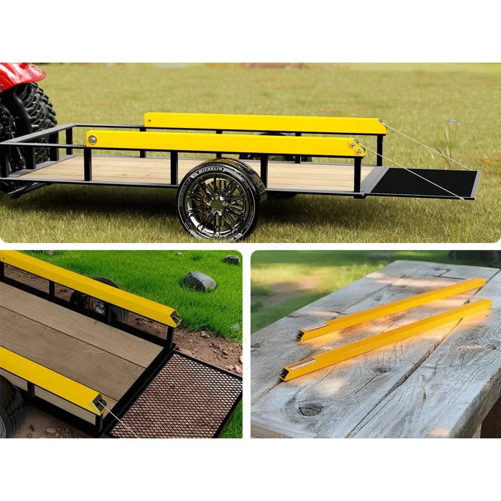 Tailgate Utility Trailer Gate Liftgate Ramp Lift 2 Sided Lift Assist System - Yellow - Fab Heavy Parts