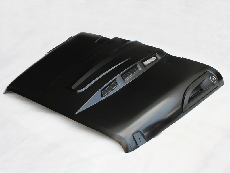 The Avenger Style Replacement Hood Fits for 2007 - 2018 Jeep Wrangler JK JKU Unlimited Rubicon Black - Fab Heavy Parts