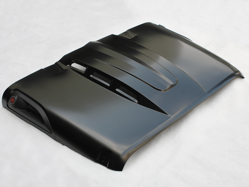 The Avenger Style Replacement Hood Fits for 2007 - 2018 Jeep Wrangler JK JKU Unlimited Rubicon Black - Fab Heavy Parts