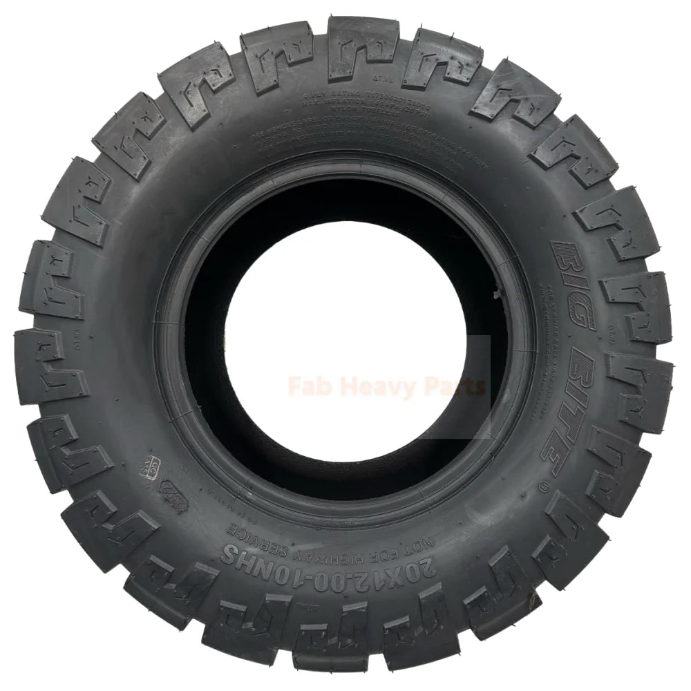 Tire 20x12.00 - 10 4 Ply Big Bite Tire Fits for Toro 120 - 6465 for Hustler 601349 - Fab Heavy Parts