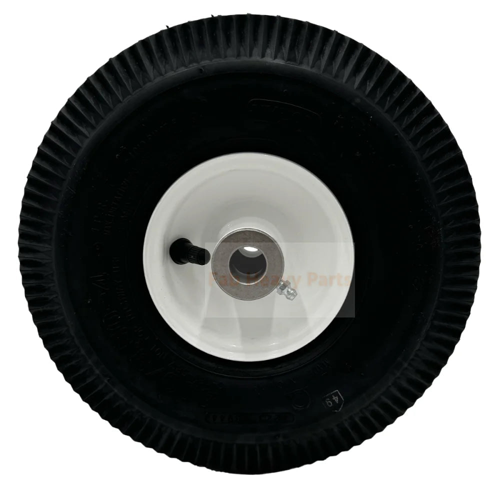 Tire 4.10x3.50 - 4 4Ply Sawtooth White Wheel Assembly Fits for Toro 105 - 3471 - Fab Heavy Parts