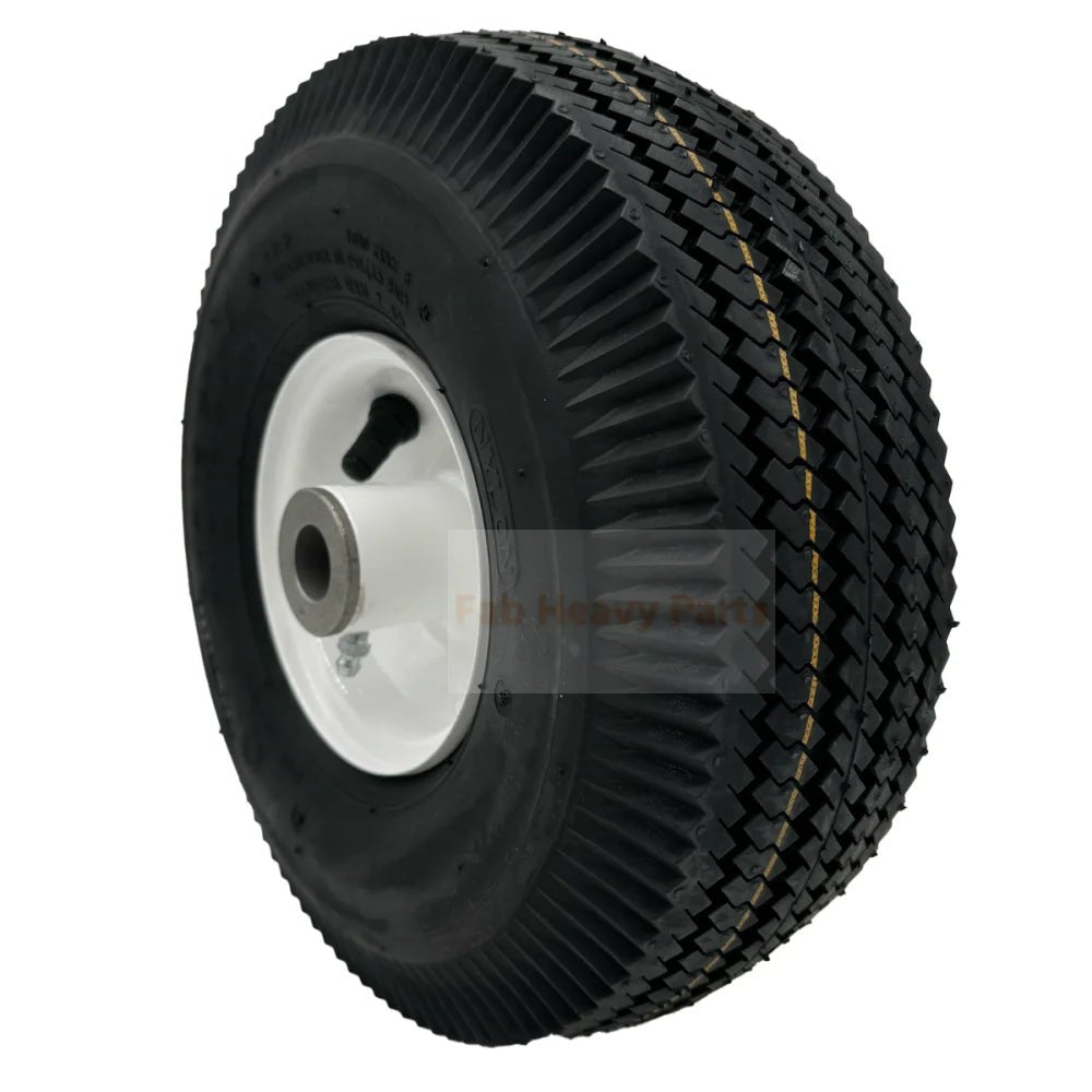 Tire 4.10x3.50 - 4 4Ply Sawtooth White Wheel Assembly Fits for Toro 105 - 3471 - Fab Heavy Parts