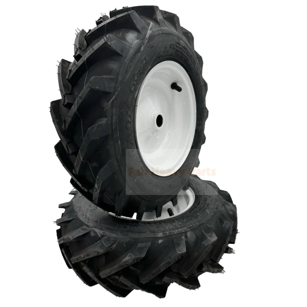 Tire 4.80x4 - 8 Tiller Wheel Set 2 - Left & Right - 1" Axle - Fab Heavy Parts
