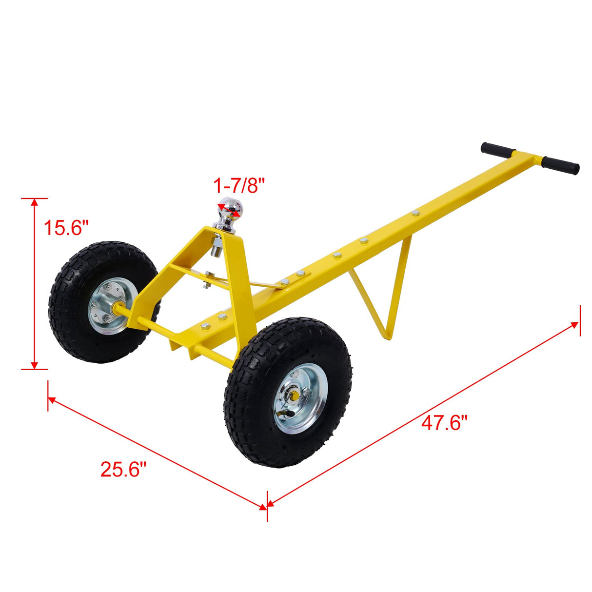 Trailer Dolly with Pneumatic Tires 600 Lb. Maximum Capacity Yellow - Fab Heavy Parts