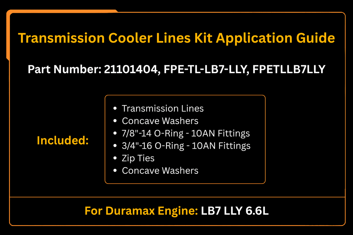 Transmission Cooler Lines Kit 21101404 Fits for Duramax LB7 LLY 6.6L Chevrolet GMC - Fab Heavy Parts