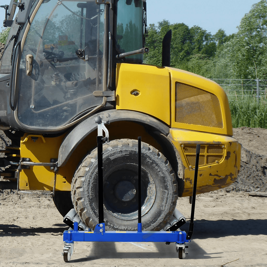 Truck Tractor Tire Wheel Dolly 2640 Capacity Heavy Duty Portable Dual Wheel Dolly - Blue - Fab Heavy Parts