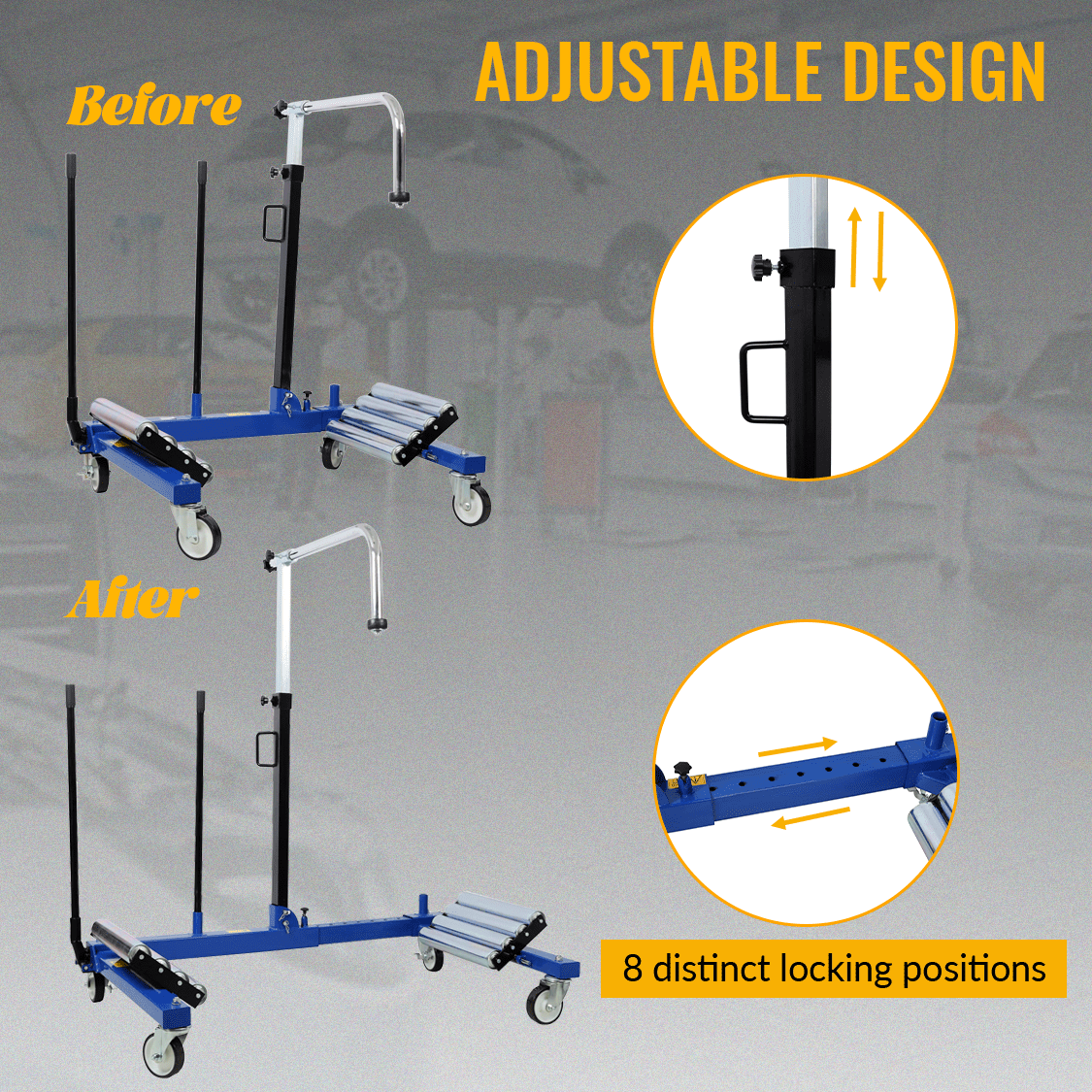 Truck Tractor Tire Wheel Dolly 2640 Capacity Heavy Duty Portable Dual Wheel Dolly - Blue - Fab Heavy Parts