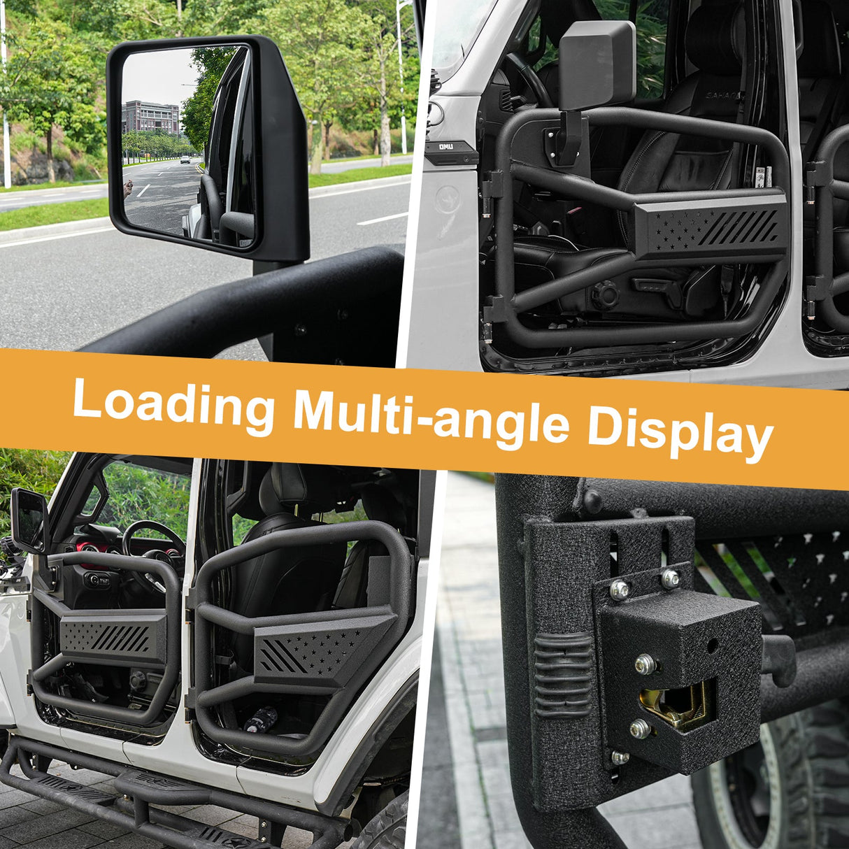 Tube Doors Tubular Half Doors with Side View Mirror Compatible with 2018 - 2024 Jeep Wrangler JL 2 Doors Front Door Safari Tubular Doors Off Road Summer Trail - Fab Heavy Parts