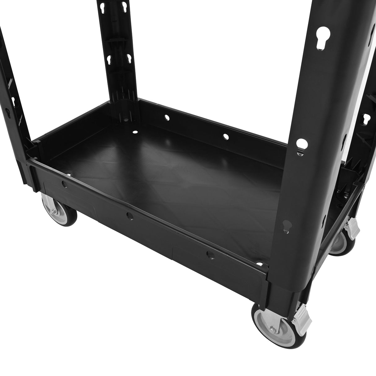 Two - Shelf Utility Cart with Wheels 600 LBS Capacity Rolling Utility & Tool Carts with Locking Wheels - Fab Heavy Parts
